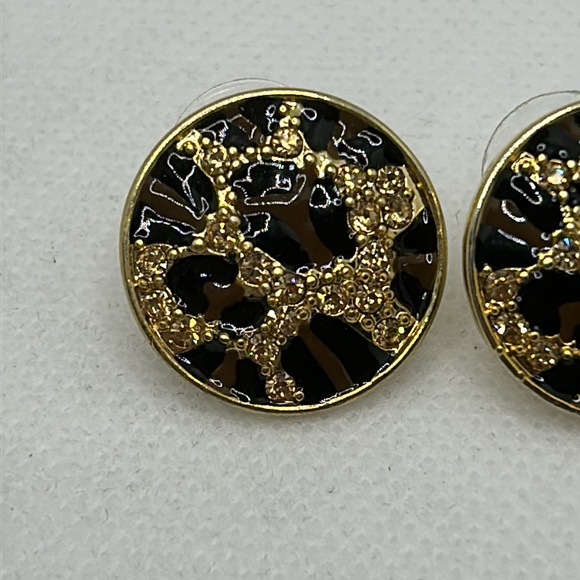 Guess Earrings- rhinestones, gold tone, and black - Picture 3 of 10